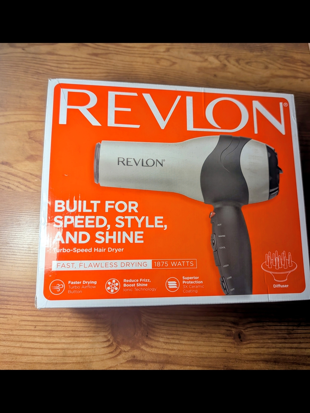 Revlon Volumizing Turbo-Speed Hair Dryer, 3 Heat / 2 Speed Settings, Silver